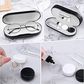 Amazon.com: MoKo Double Eyeglass Case, Contact Lens Case with