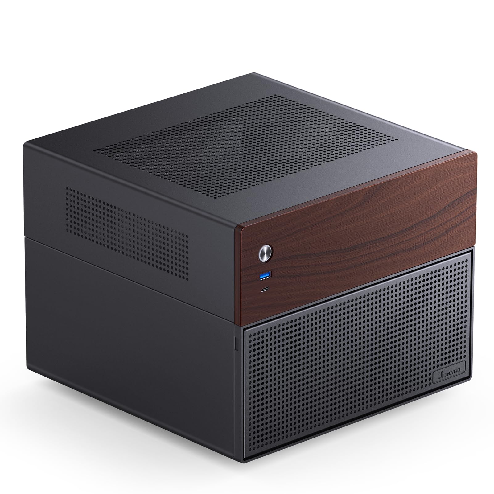 Amazon.com: JONSBO N4 Black NAS Pc Case, Walnut Wood, 8-Drive Bay