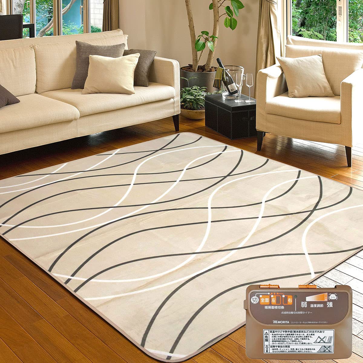 Amazon | MORITA 電気カーペット 2畳 ホットカーペット カバー付セット