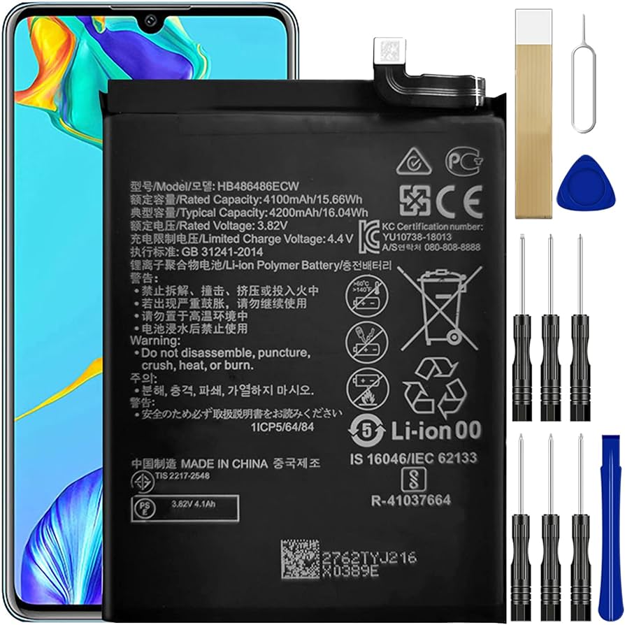 Amazon.com: WUHAO HB486486ECW Battery for Huawei P30 Pro VOG-L04