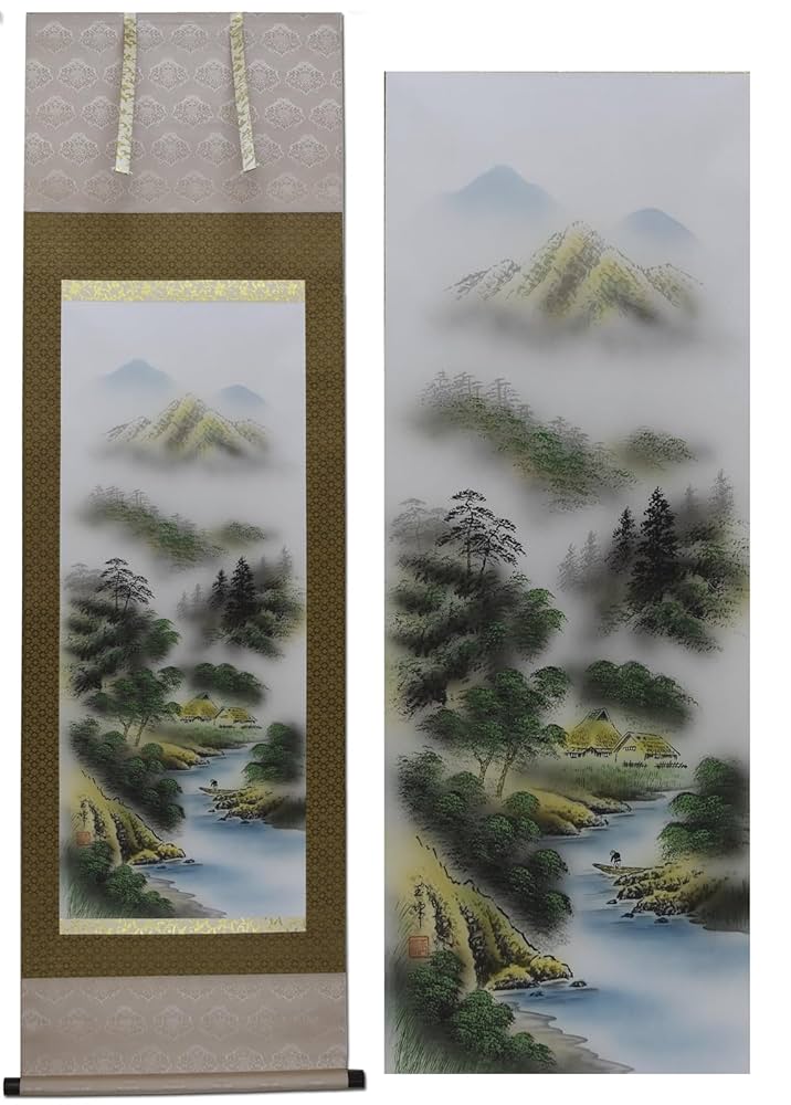 掛け軸 大野英山 秋渓 絹本 希少 軸装 茶道具 掛軸 美品 です。 掛け軸