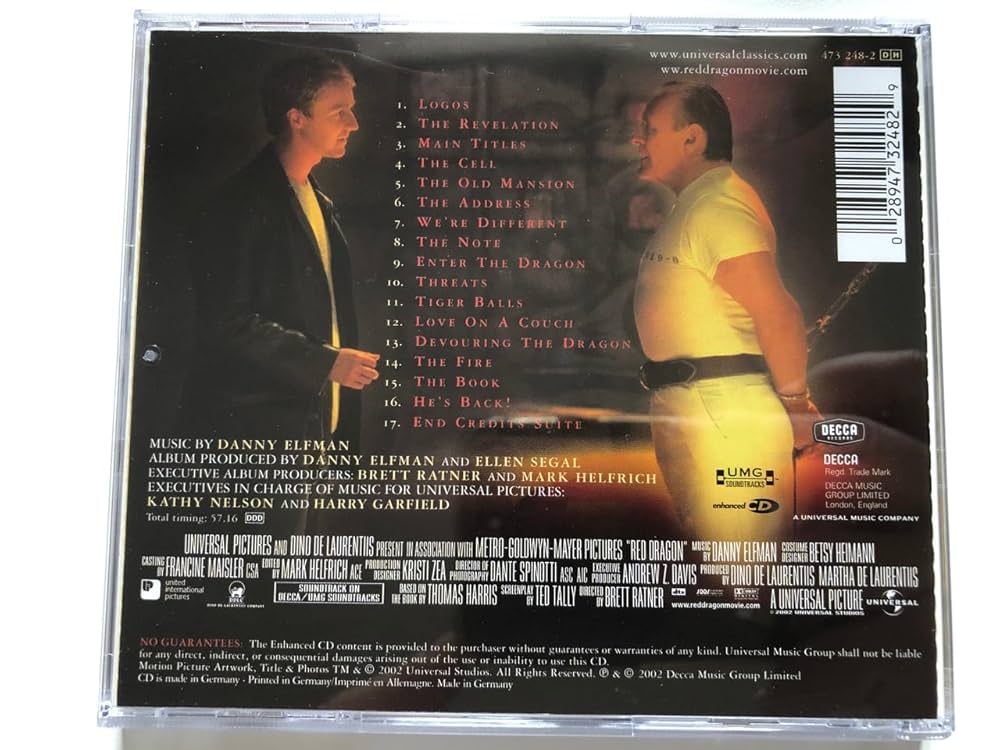 Amazon.com: Red Dragon: Original Motion Picture Soundtrack: CDs