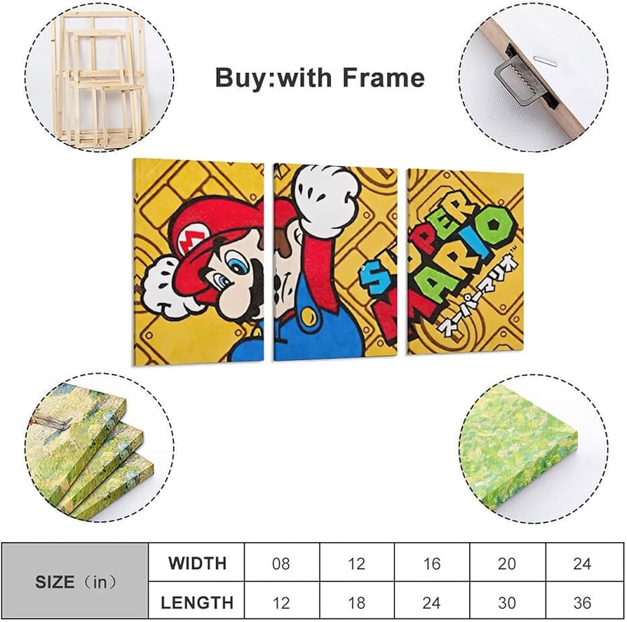 Amazon.co.jp: 任天堂 マリオ アートパネル 湿気を防ぐ キャンバス