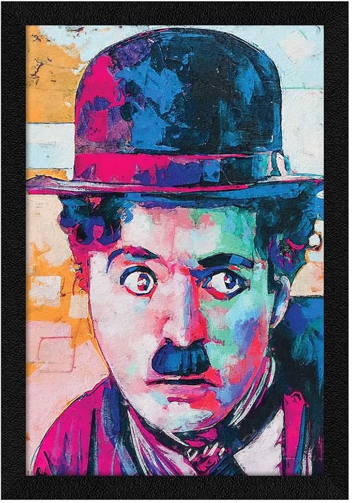 Amazon｜ArtX チャーリー・チャップリン 抽象フレーム入りマルチカラー