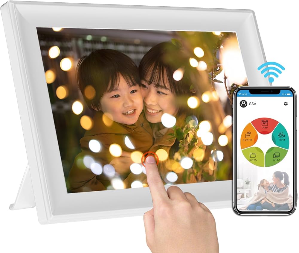 Amazon | デジタルフォトフレーム 10.1インチ 多機能WiFi 音楽 動画
