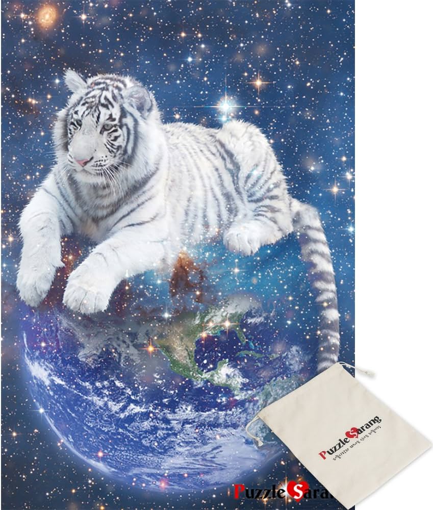 Amazon.co.jp: ホワイトタイガーと宇宙 夜光 1000ピース 暗闇で光る