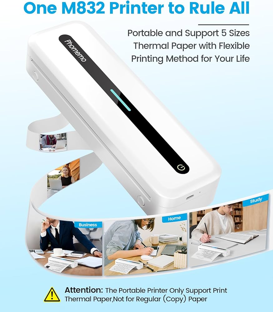 Amazon.co.jp: Phomemo M832 モバイルプリンター A4感熱ロール紙収納