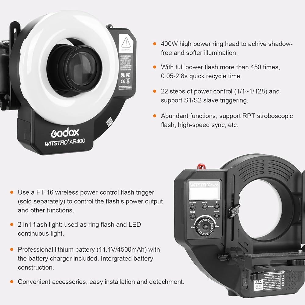 GODOX Witstro Ring Flash AR400, Black : Amazon.in: Electronics