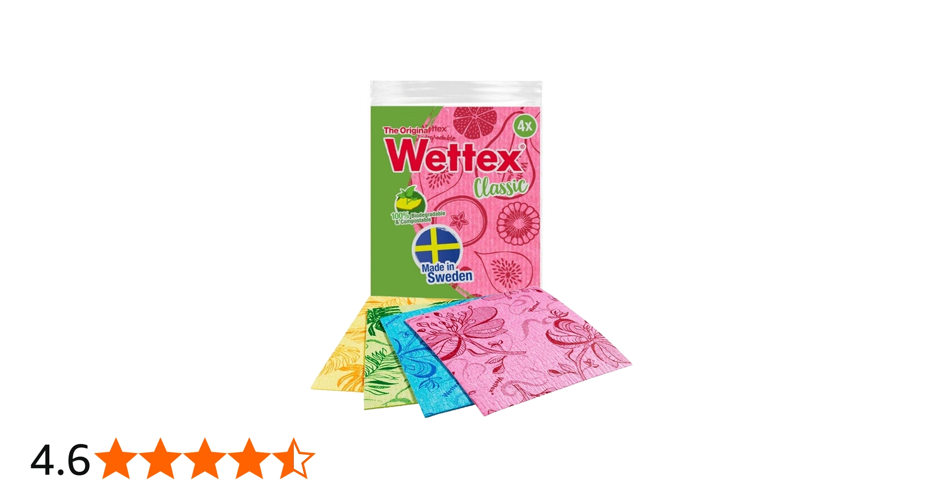 Amazon｜スウェーデンWettex ディッシュクロス4枚パック｜キッチン