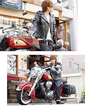 Amazon | [バンソン] スタッズ レザー ダブルライダースジャケット C2