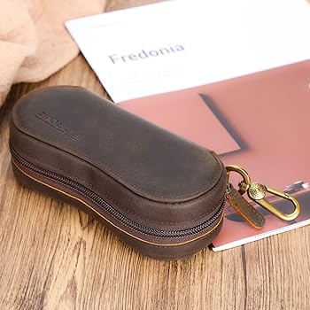 Amazon | Polare フルグレインレザーメガネケース 安全 YKKジッパー