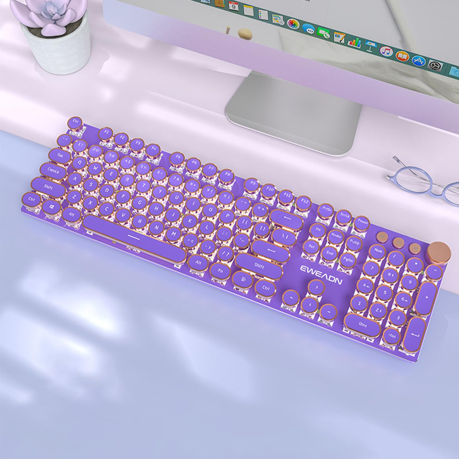 Amazon | EWEADN V20 タイプライター キーボード レトロ スチーム