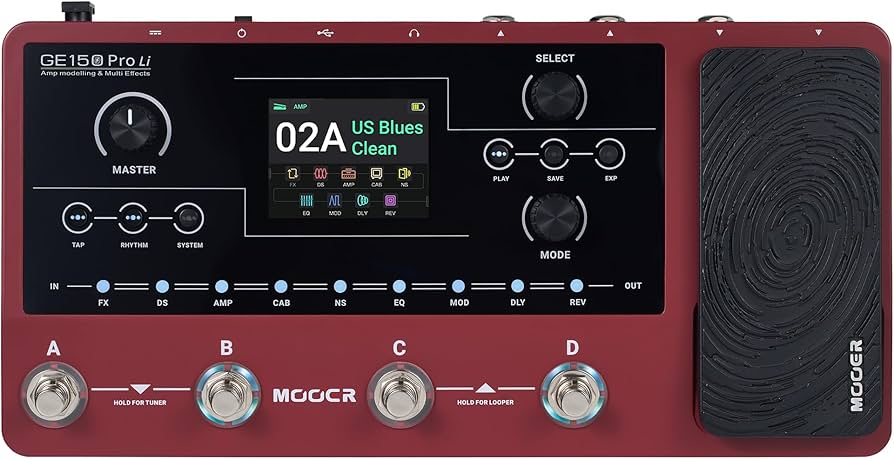 Amazon.com: MOOER GE150 Pro Li Guitar Amp Modelling Multi Effects