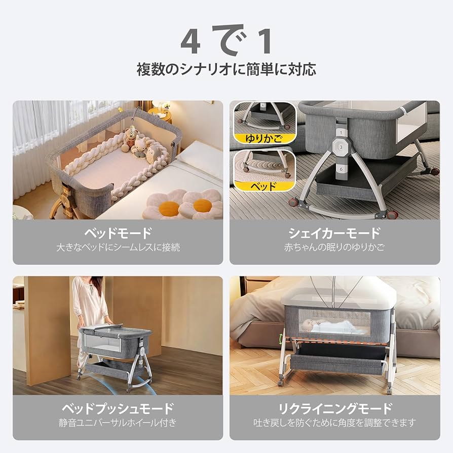 Amazon.co.jp: ベビーベッド 折りたたみ おむつ交換 ポータブル