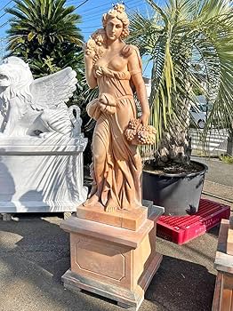 Amazon.co.jp: 天然大理石彫刻 果物を持つヴィーナス（夏） ピンク