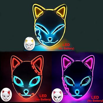 Amazon.com: ZZXIAOJIE 3Pcs Demon LED Sabito Mask Costume Props