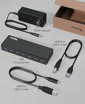 Amazon.co.jp: Plugable USB 3.0 ハブ、7ポート セルフパワー 36ワット