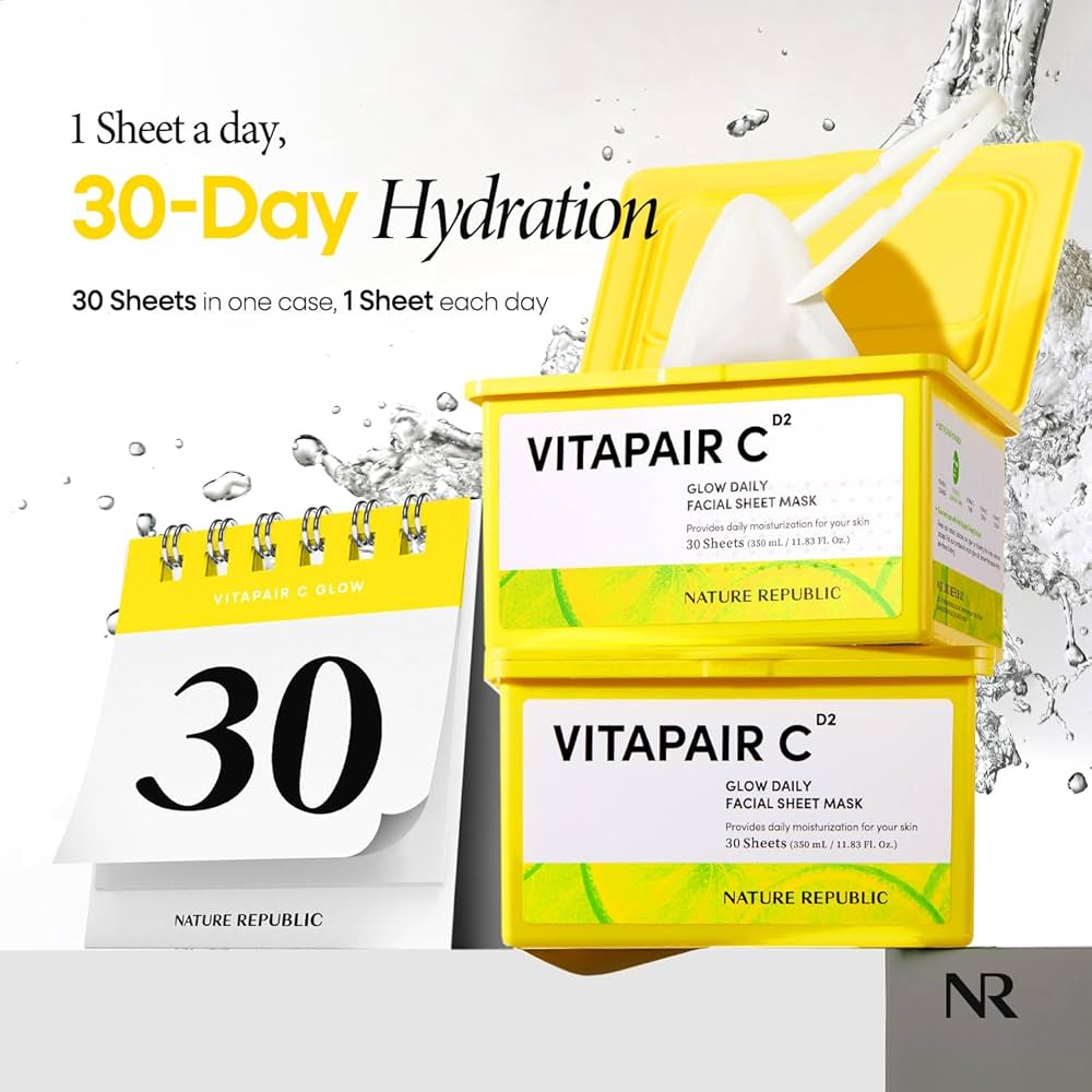 Amazon.com : Nature Republic Vitapair C Daily Face Mask (30 vegan