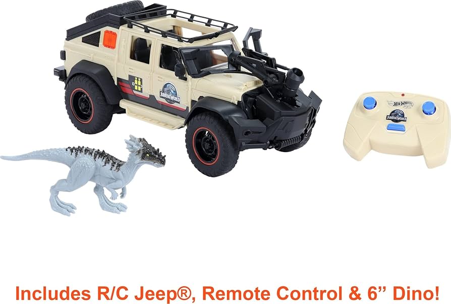 Amazon.com: Matchbox RC Jurassic World Dominion Jeep Gladiator, 6