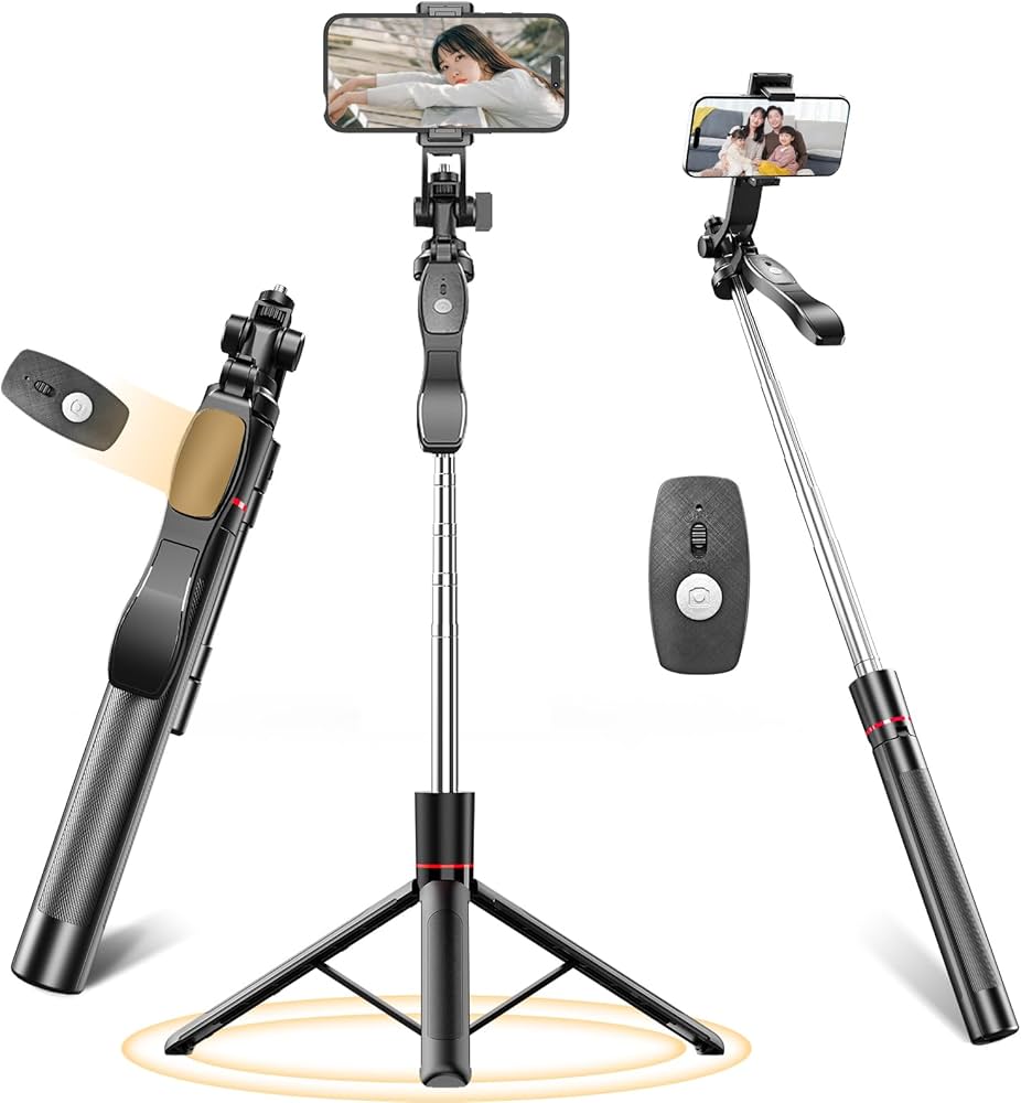 Amazon | スマホ 三脚 自撮り棒 スマホスタンド【設計強化170cm & 電池