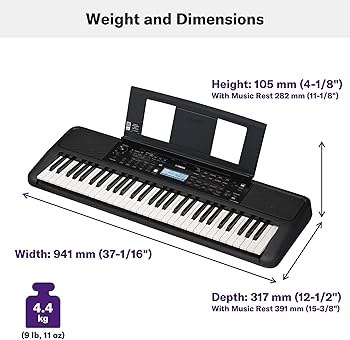 Amazon.com: Yamaha 61 Touch Sensitive Keys Portable Keyboard for