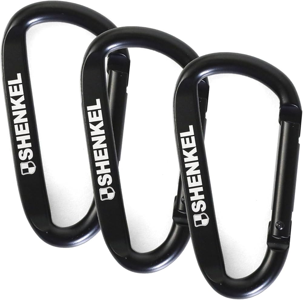 Amazon.co.jp: SHENKEL 大型 カラビナ 黒 3個セット 8x4cm アルミ合金