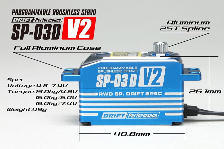 Amazon | ヨコモ ロープロ ブラシレス サーボ V2 (青) ドリフト用