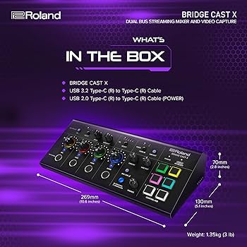 Amazon.com: Roland Bridge Cast X Dual-bus Pro Streaming Mixer