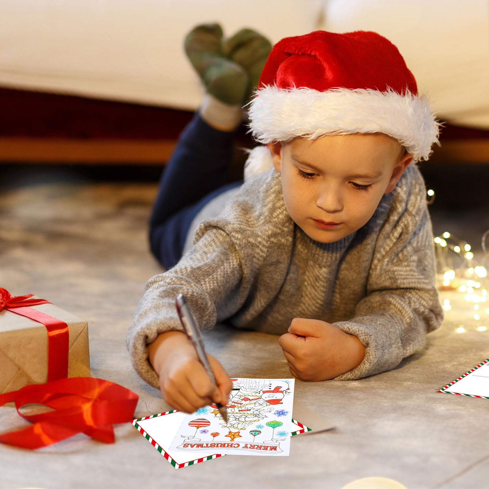 Amazon | Whaline 50枚パック ブランク クリスマス ぬりえ ポスト