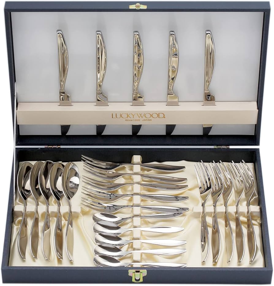 Amazon｜小林工業 ラッキーウッド カトラリーセット 日本製 レイリア