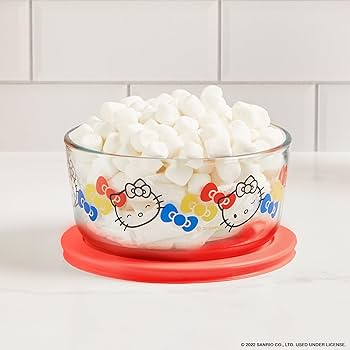 Amazon｜Pyrex ハローキティ ガラス食品保存容器8点セット 非毒性