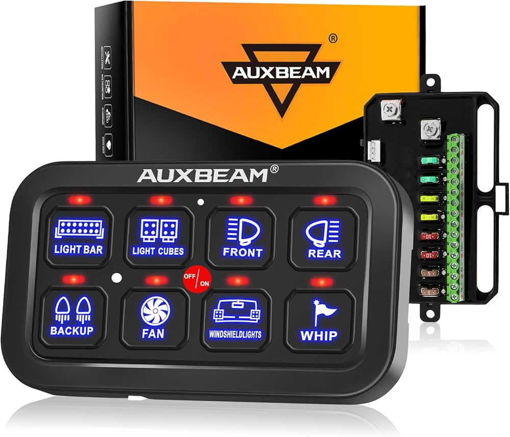 Amazon.co.jp: Auxbeam 8ギャングスイッチパネル BA80 自動調光機能