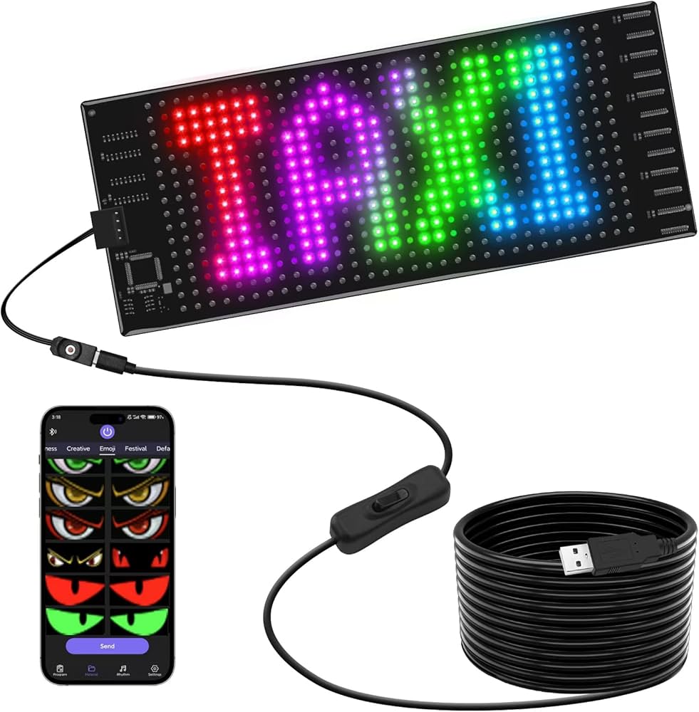 Amazon | JDVOOTD 小型電光掲示板 自由編集可能 画像可能 200文字入力