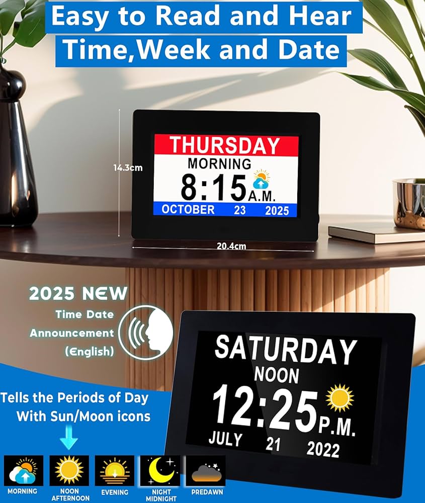 Amazon.com: MASSII 19 Alarms Digital Talking Clock with Loud Voice