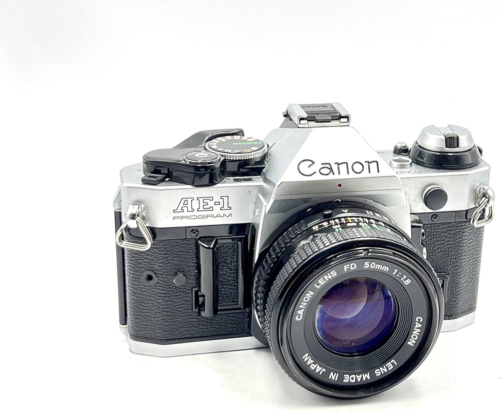Vintage Canon AE-1 Program 35mm SLR Camera with 50mm 1:1.8 Lens
