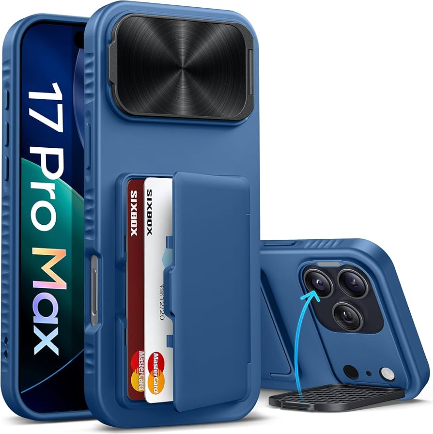 Amazon.com: SIXBOX for iPhone 17 Pro Max Case with Card Holder