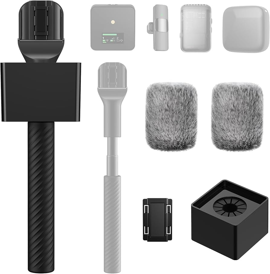 Amazon | DJI RODE マイク用 TONOR マイクハンドル、引き込み式