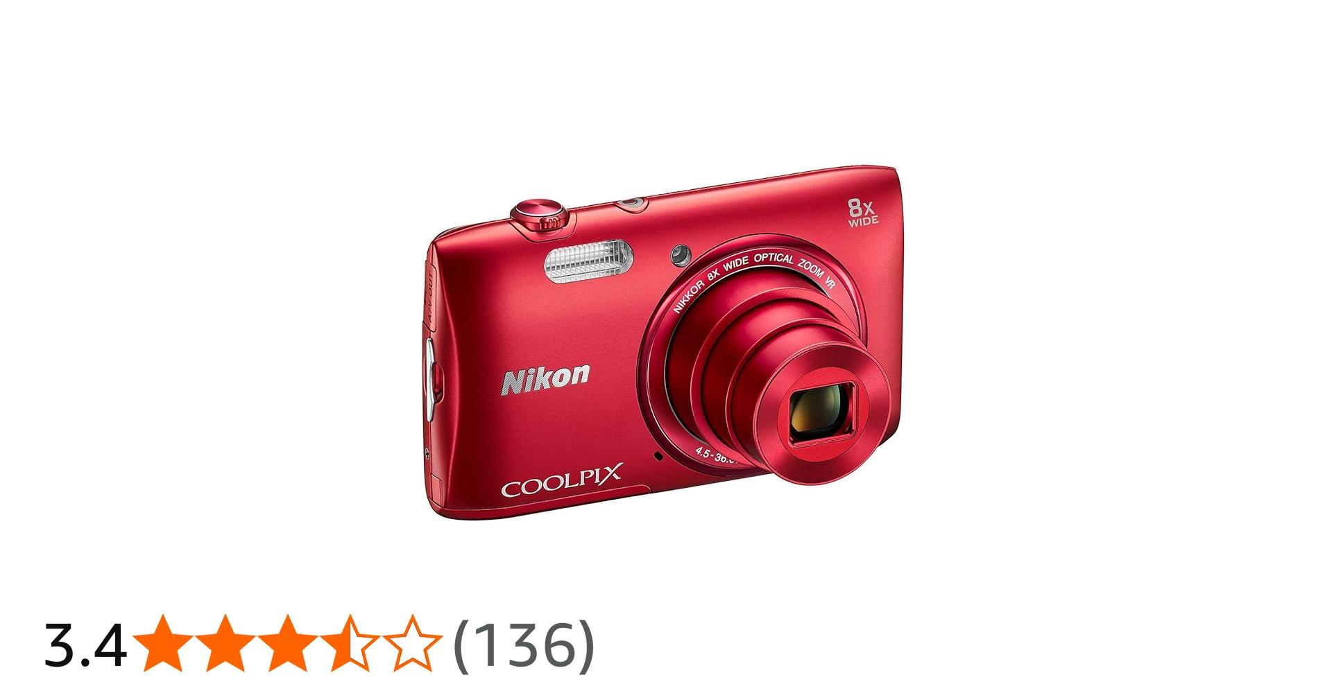 Nikon S3600 - Digital camera - red: Amazon.co.uk: Electronics & Photo