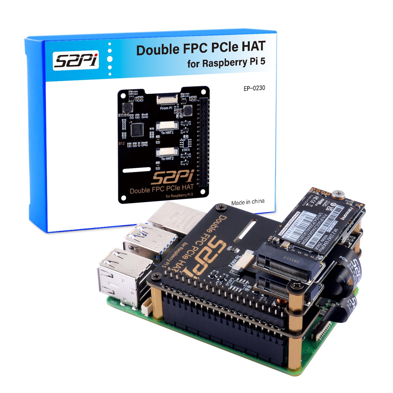 Amazon.co.jp: GeeekPi デュアル FPC PCIe HAT (Raspberry Pi 5 用
