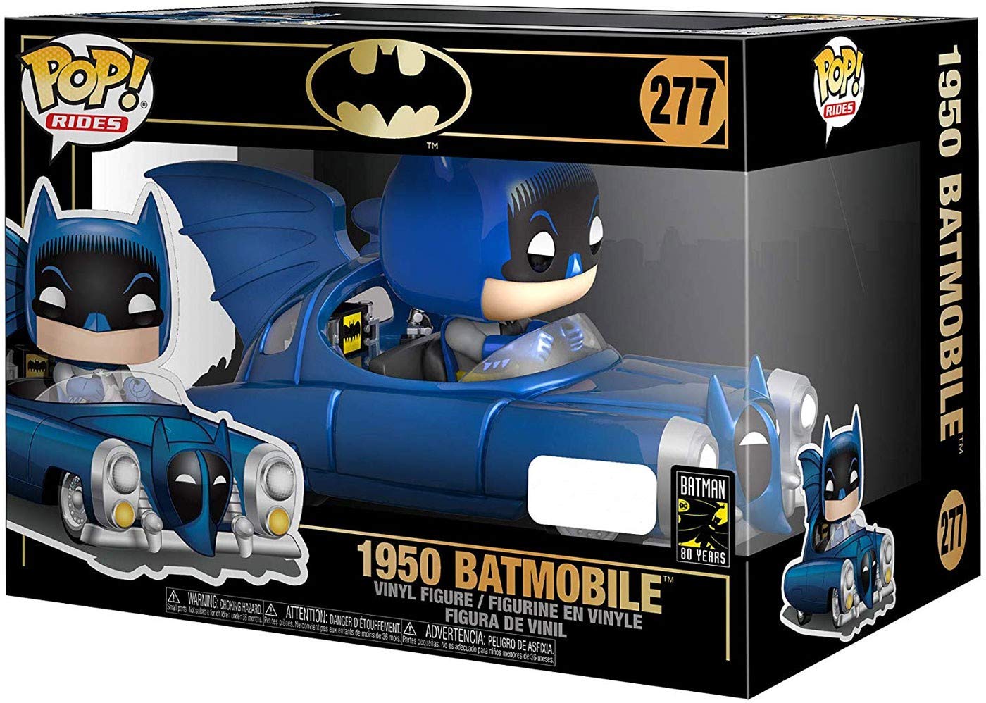 Amazon.com: Funko Pop! Rides: Batman 80th - Blue Metallic 1950