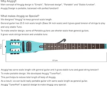 Amazon.com: Anygig Electric Guitar Practice Portable Travel Guitar