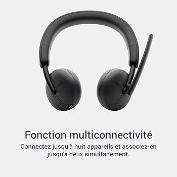 Dell WL3024 Wireless Headset - Leatherette Headband, Built-in AI