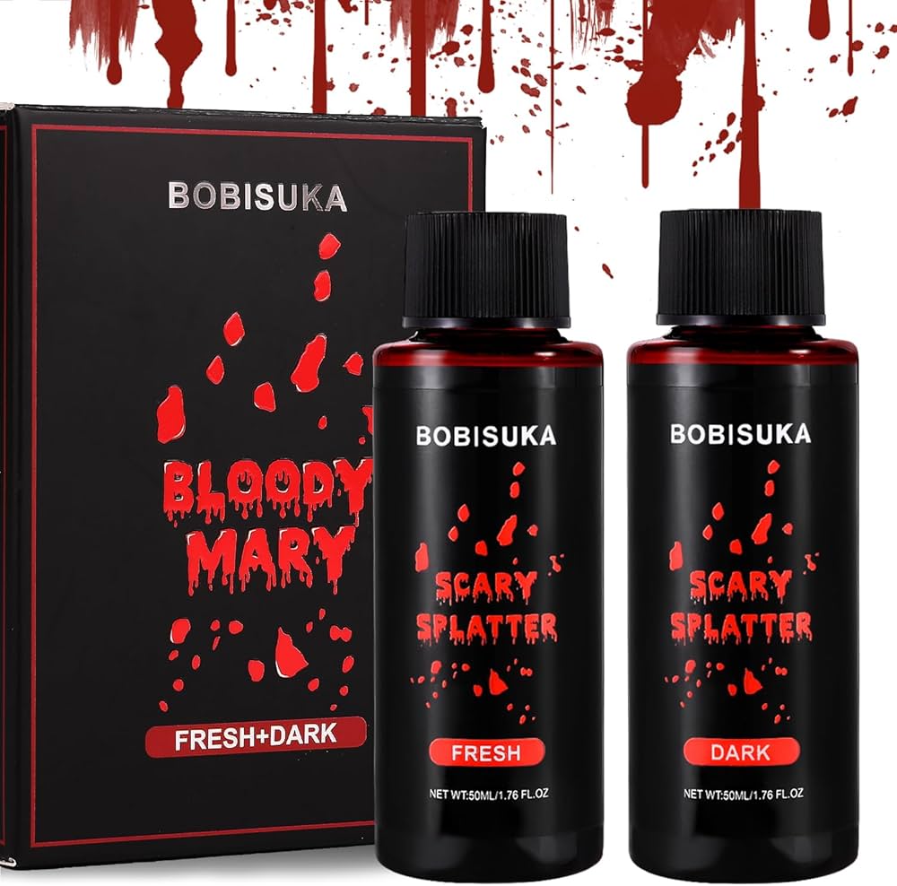 Amazon.com : BOBISUKA 2PCS Halloween Fake Blood Makeup Kit - Fresh