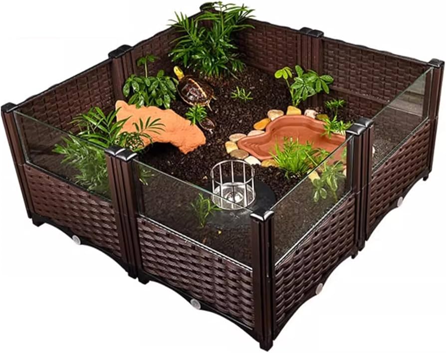 Amazon | Takimi 亀 水槽 大きい リクガメ ケージ 亀の飼育ケージ 半