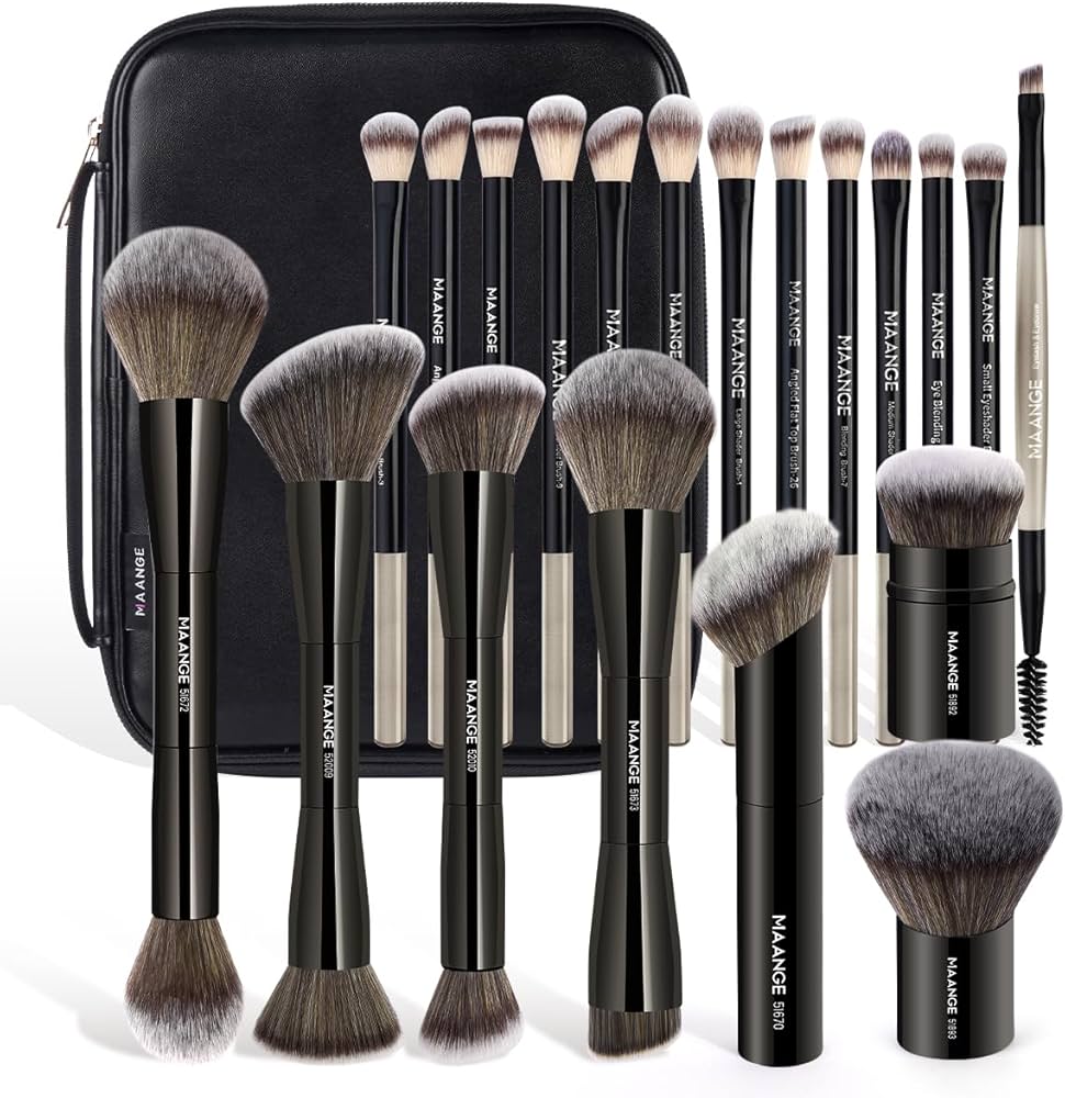 Amazon.com: MAANGE 20 PCS Makeup Brush Set with Bag, Double-ended