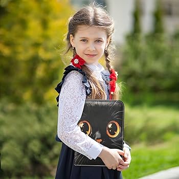 Amazon.com: Msyxl Cute Black Cat Face Card Binder 4-Pocket, 400