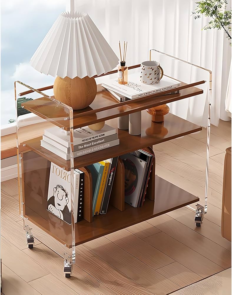 Amazon | TAIVINN サイドテーブル キャスター付き ベッドサイド