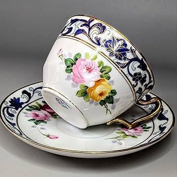 Amazon.co.jp: オールドノリタケ銘品 金彩藍帯薔薇図紋 キャビネット