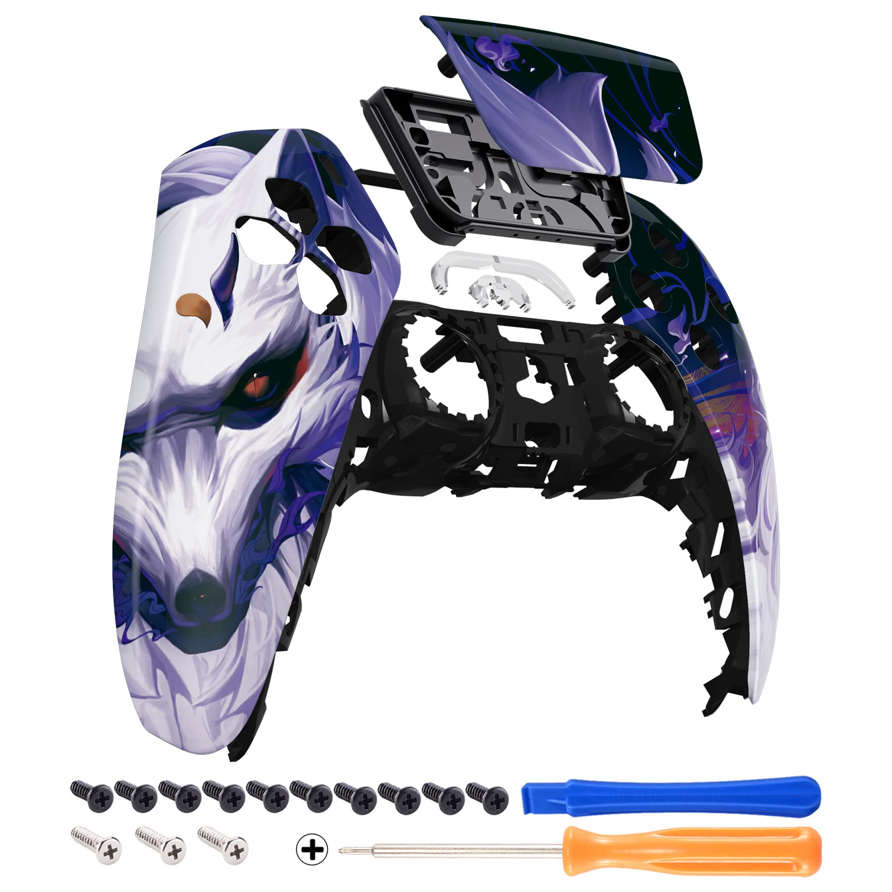 Amazon.com: eXtremeRate Nine-tailed Fox Touchpad Front Top Shell