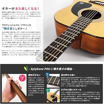 Amazon.co.jp: Epiphone エピフォン アコースティックギター PRO-1